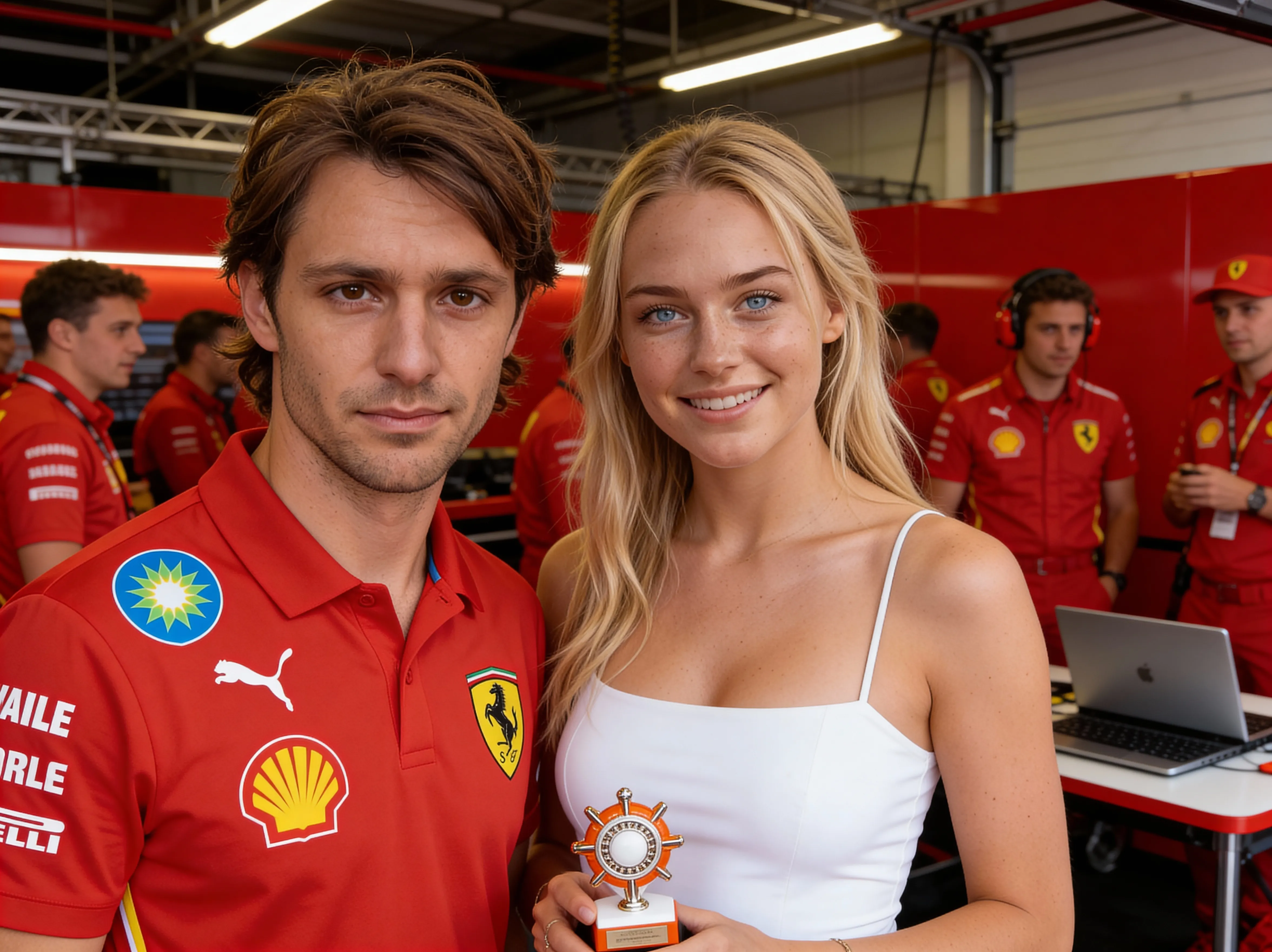 Team USA Olympian Gemma Rhodes visiting the Ferrari garage at COTA