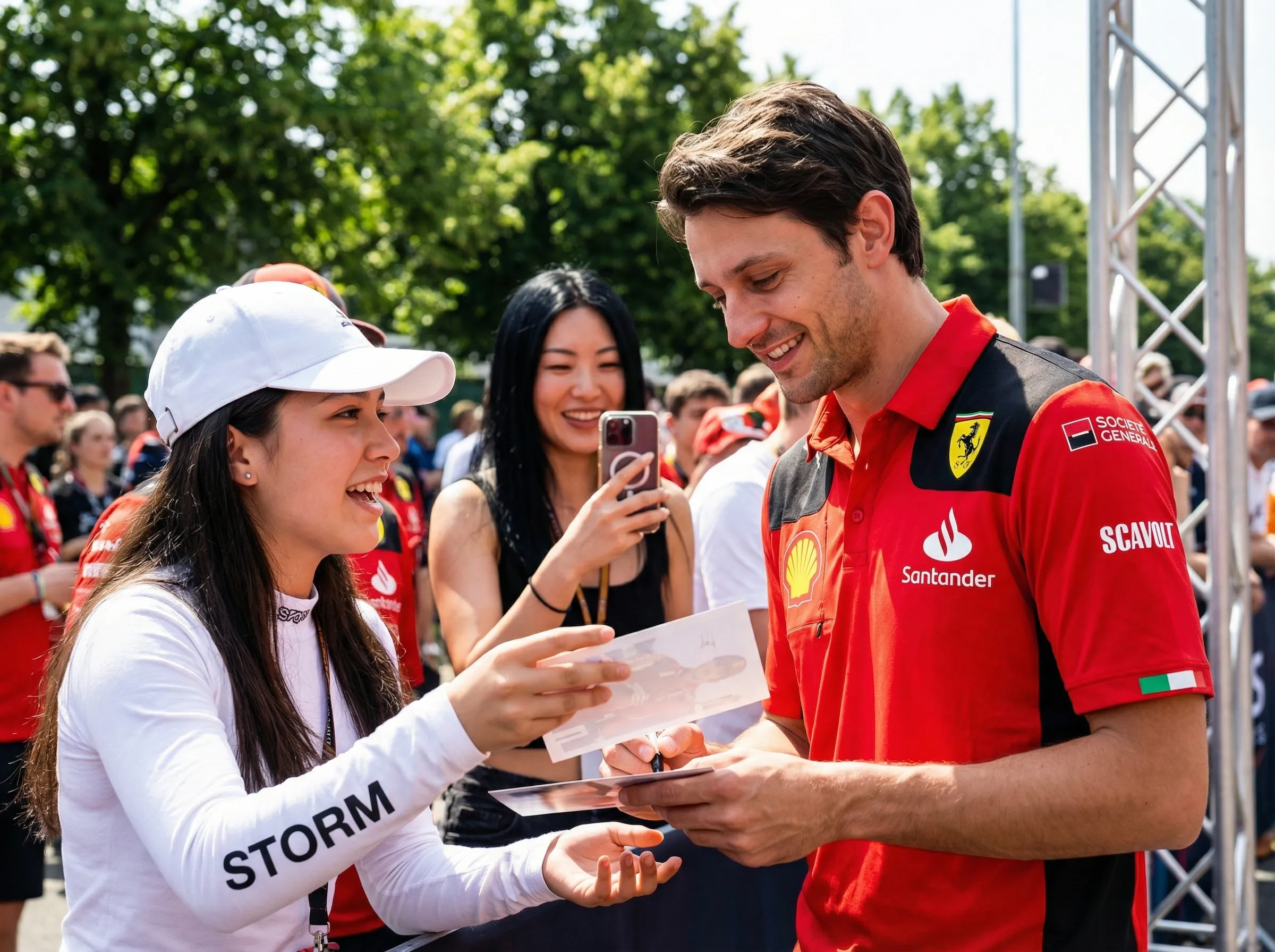 Alexander signing autographs for fans at COTA