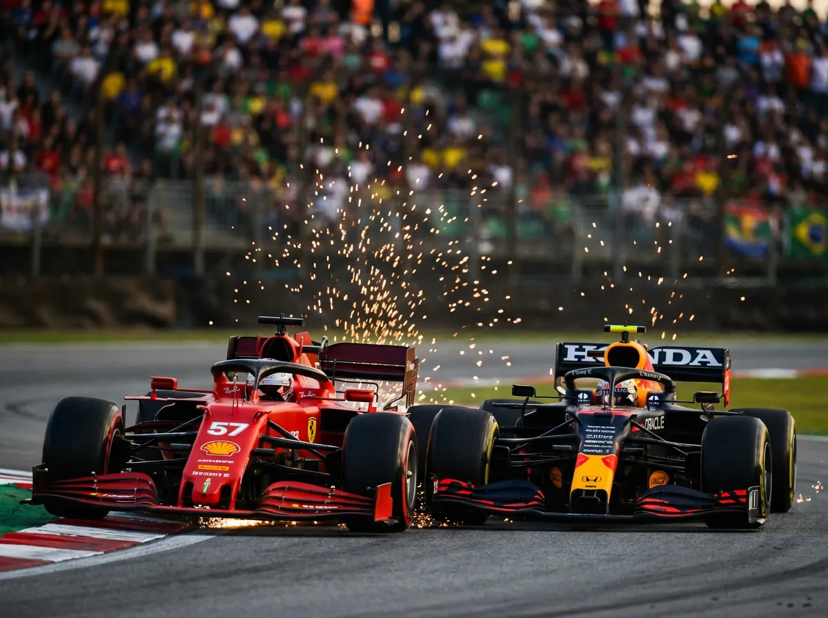 Inches apart and neither willing to blink. The 2021 title fight distilled into a single frame.