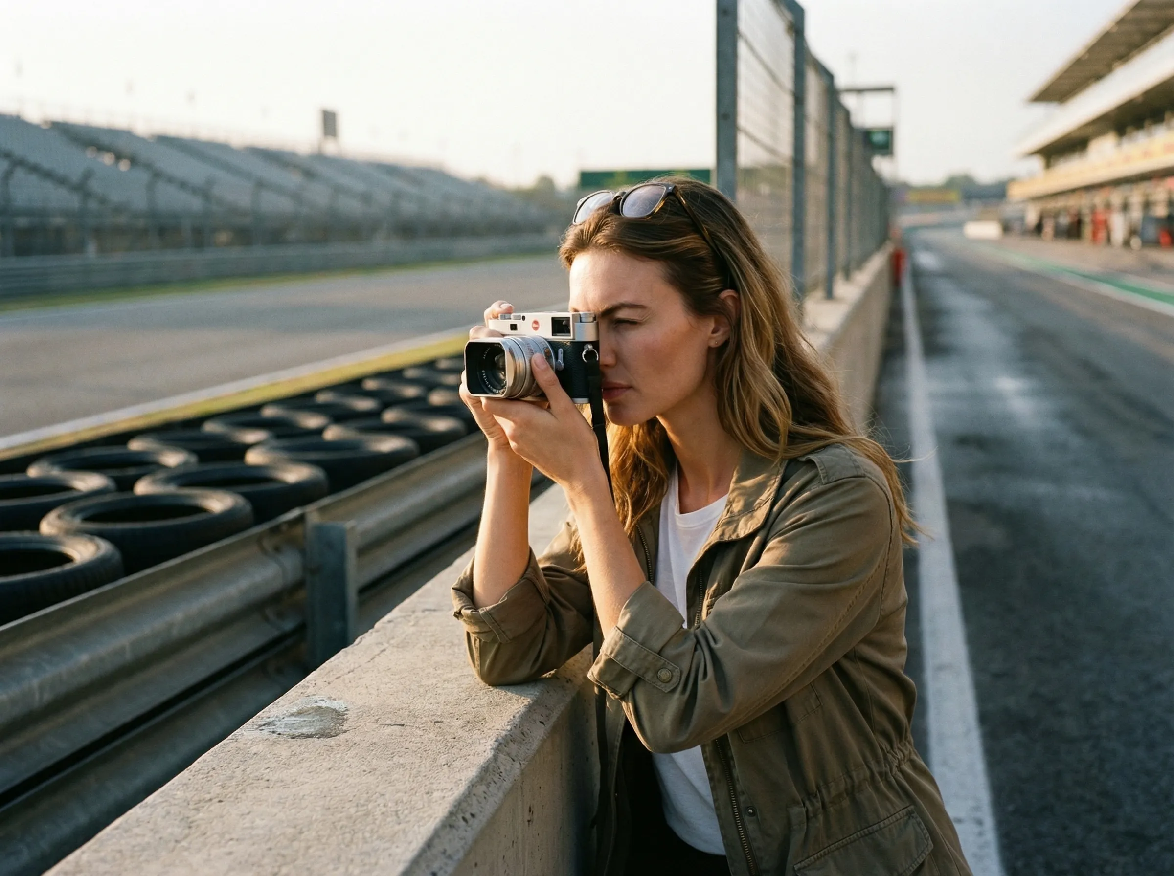 Lena enjoying a quiet moment in the pit lane during the 2026 Pre-Season Shakedown